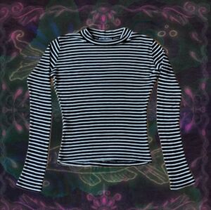 Brandy Melville black and white striped long sleeve 100% cotton top